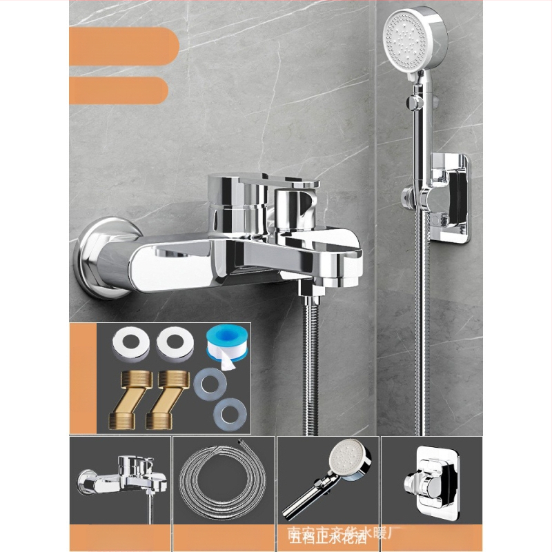 Душ комплект от мед, скрит вградим монтаж, модел 85-1, 1.6 MPa, функции дъжд и мехури, кръгла душ глава, модерен минималистичен стил