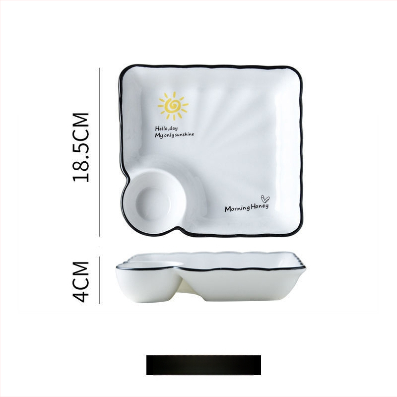 Farfurie ceramică pentru găluțe cu compartimente pentru creveți, stil Nordic, stil nou chinezesc, cadou potrivit