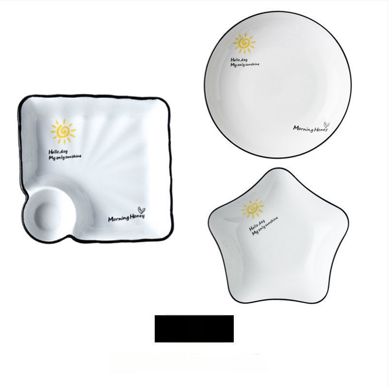 Farfurie ceramică pentru găluțe cu compartimente pentru creveți, stil Nordic, stil nou chinezesc, cadou potrivit