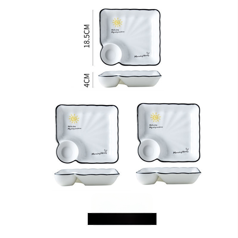 Farfurie ceramică pentru găluțe cu compartimente pentru creveți, stil Nordic, stil nou chinezesc, cadou potrivit