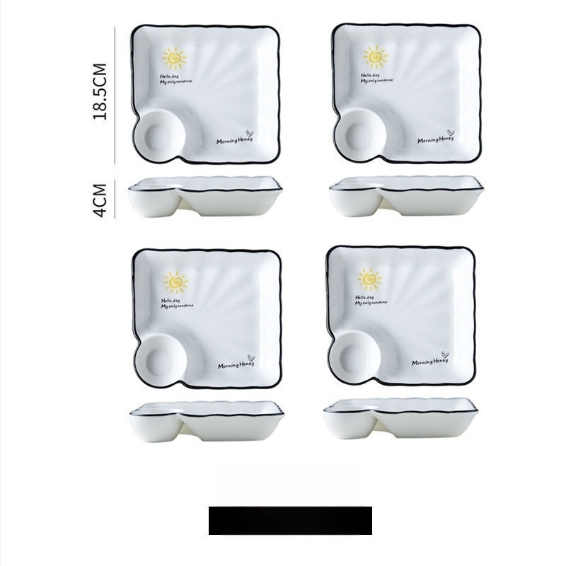 Farfurie ceramică pentru găluțe cu compartimente pentru creveți, stil Nordic, stil nou chinezesc, cadou potrivit