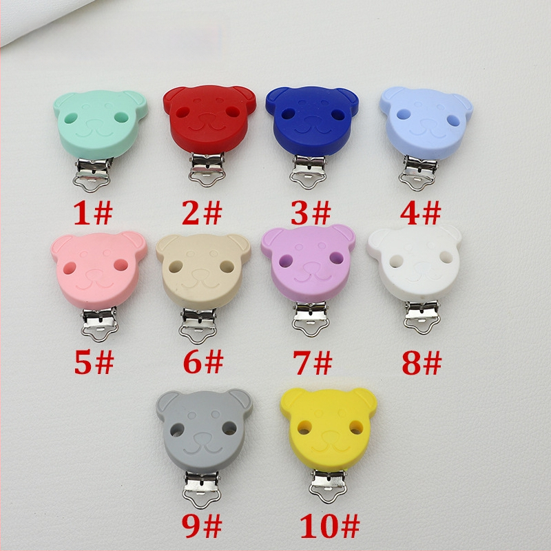 Silikoninis čiulptuko laikiklis su meškiuko raštu karikatūriniam stiliui