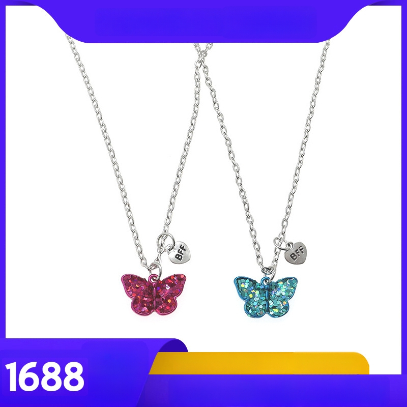 Vaikų vėrinėlis su drugeliu - lydinys, paprastas stilius, drugelių motyvas, atskiras įpakavimas, amžius 6–10 ir 10+.