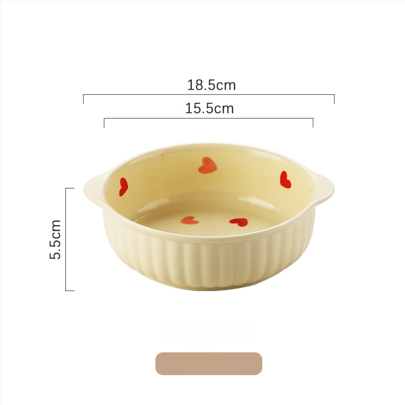 Set de boluri din porțelan cu model Love, culoare sub glazură, formă neregulată, compatibil cu microunde, stil modern minimalist