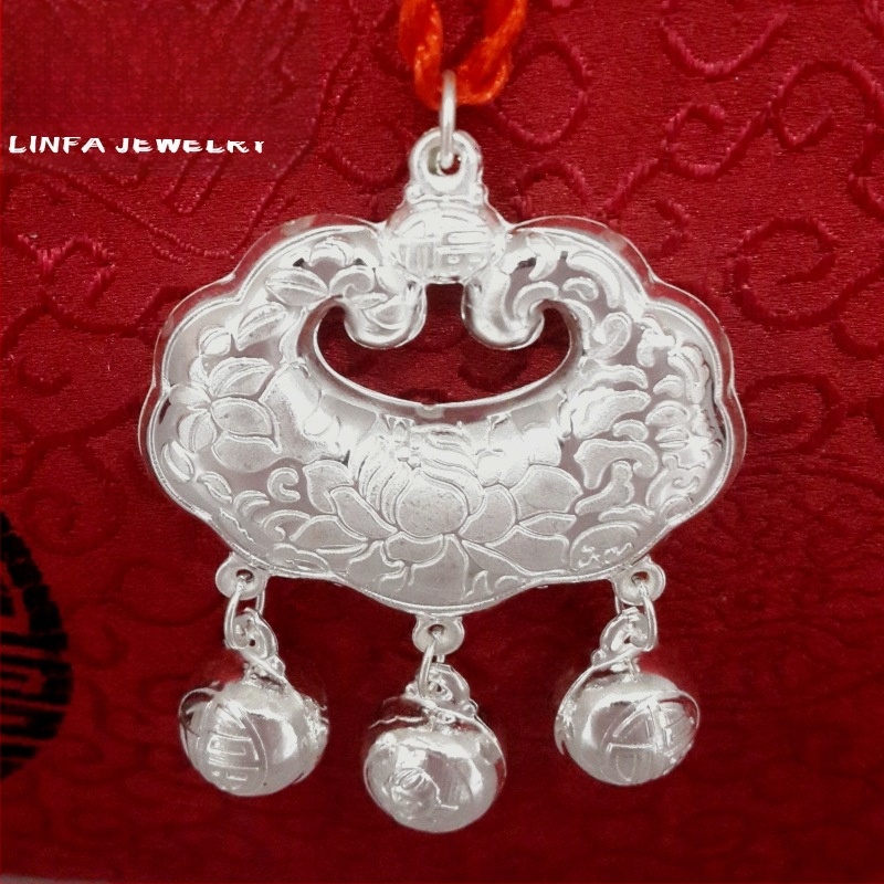 Sidabrinis vaikų pakabukas ilgo gyvenimo užrakto motyvu – nacionalinio stiliaus vaikų dizainas, prekinis ženklas Tapered City, modelis S5, Seiko apdorojimas