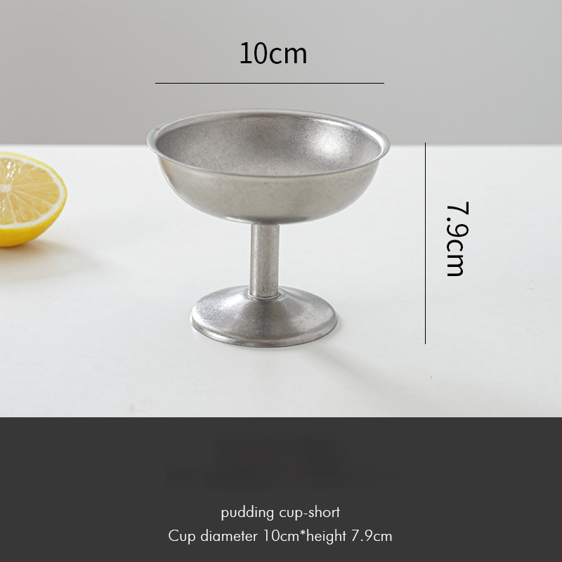 Tavă decorativă din oțel inoxidabil, stil retro, formă asimetrică rotund-pătrată cu adâncime pentru fructe și gustări