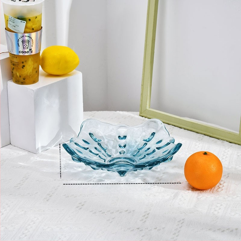 Stiklinė vaisių lėkštė namų naudai, modernus minimalistinis stilius, vientisas raštas, 2021 m. vasara