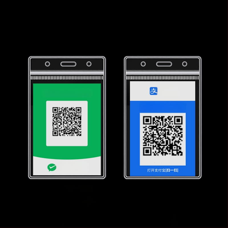 Suport PVC pentru etichetă cu cod QR – rezistent la apă, stil modern minimalist