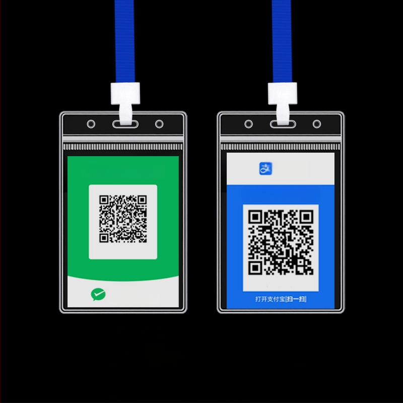 Suport PVC pentru etichetă cu cod QR – rezistent la apă, stil modern minimalist