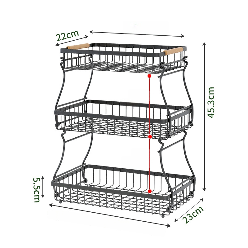 Vasból készült több rétegű gyümölcs- és snacktároló kosár leválasztható rekeszekkel, irodához, nappaliba és fürdőszobába