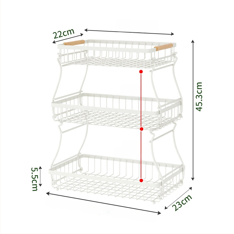 Vasból készült több rétegű gyümölcs- és snacktároló kosár leválasztható rekeszekkel, irodához, nappaliba és fürdőszobába