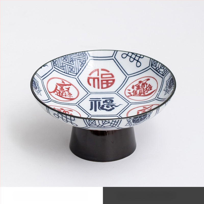 Porcelininė vaisių lėkštė su kojelėmis, retro stilius, pirmosios klasės kokybė