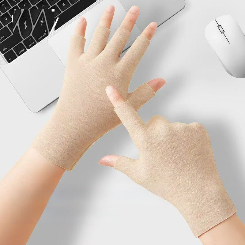 Paššildančios velūro puspirštinės unisex, šiltos mezginiai, su jutikliniu ekranu penkiems pirštams, vieno tono modelis, žiema-pavasaris-ruduo