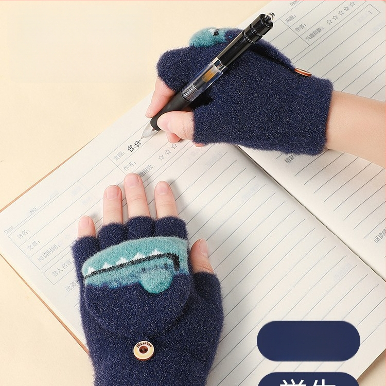 Vaikų pirštinės su flisiniu pamušalu, šiltos, vėjui ir vandeniui atsparios, rašymui ir dviračių važiavimui, unisex, 3–12 metų amžiaus