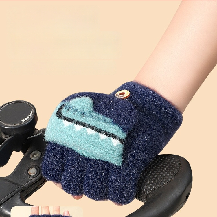 Vaikų pirštinės su flisiniu pamušalu, šiltos, vėjui ir vandeniui atsparios, rašymui ir dviračių važiavimui, unisex, 3–12 metų amžiaus