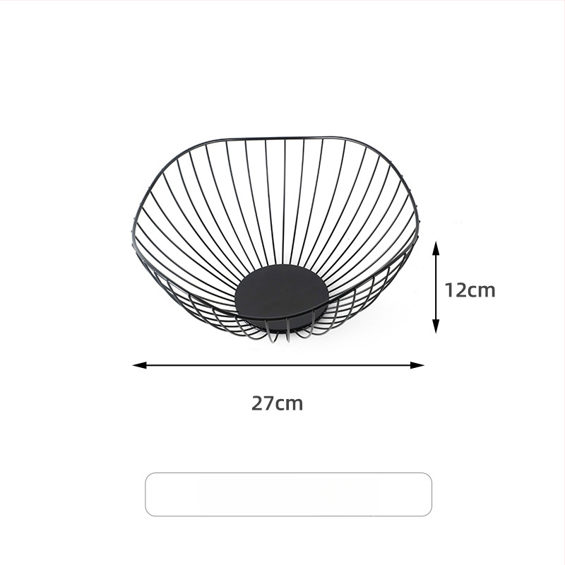 Vasból készült szabálytalan alakú gyümölcskosár konyhához és nappaliba, vízelvezető és tároló funkció, világos luxus retro stílus