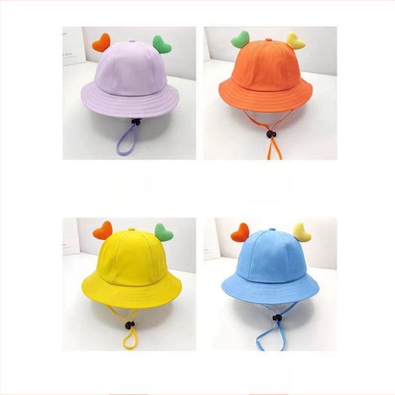Vaikų medvilninė kibiro skrybėlė – mielas animacinių angelė žvejotojo stilius, kvėpuojanti, saulės apsauga, platus kraštas, amžius 2–6 metai