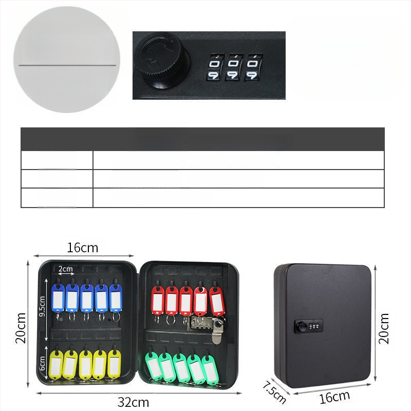 Стенно монтиран шкаф за ключове с парола – Модел 1, домашно ползване, съхранение на автомобилни ключове, стил модерна простота