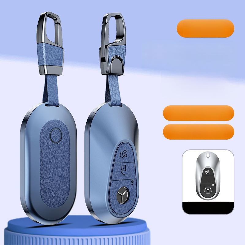 Carcasă pentru cheie Mercedes-Benz, aliaj de aluminiu, stil business, personalizabil; compatibilă cu cheile C200L/C260L, S400L/S450L, E300L.