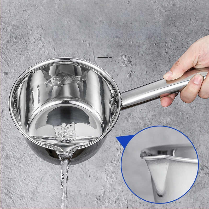 Lingură de supă din oțel inoxidabil 304, cu mâner lung și bol îngroșat, rezistentă la temperaturi înalte pentru bucătăriile comerciale