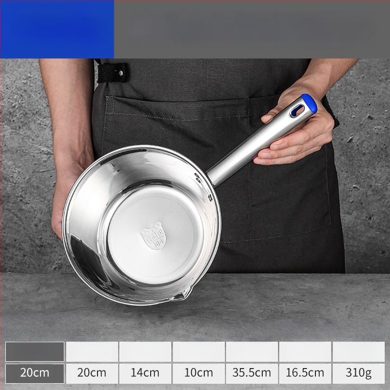 Lingură de supă din oțel inoxidabil 304, cu mâner lung și bol îngroșat, rezistentă la temperaturi înalte pentru bucătăriile comerciale