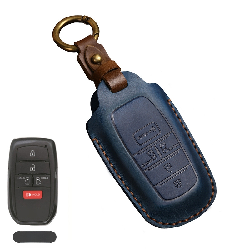 Tangsen husă cheie Toyota din piele de vită, stil retro, cu cataramă