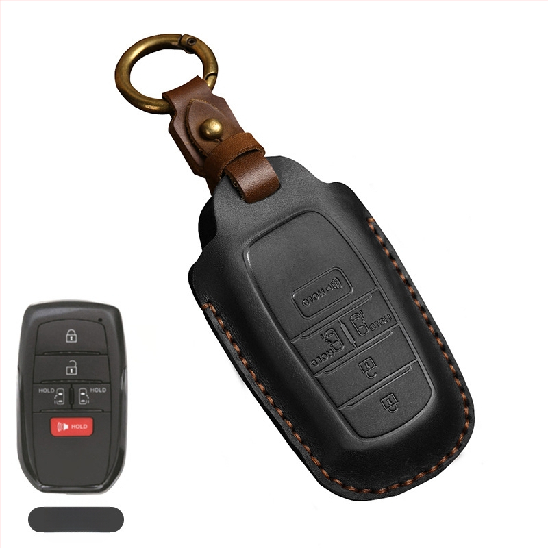 Tangsen husă cheie Toyota din piele de vită, stil retro, cu cataramă