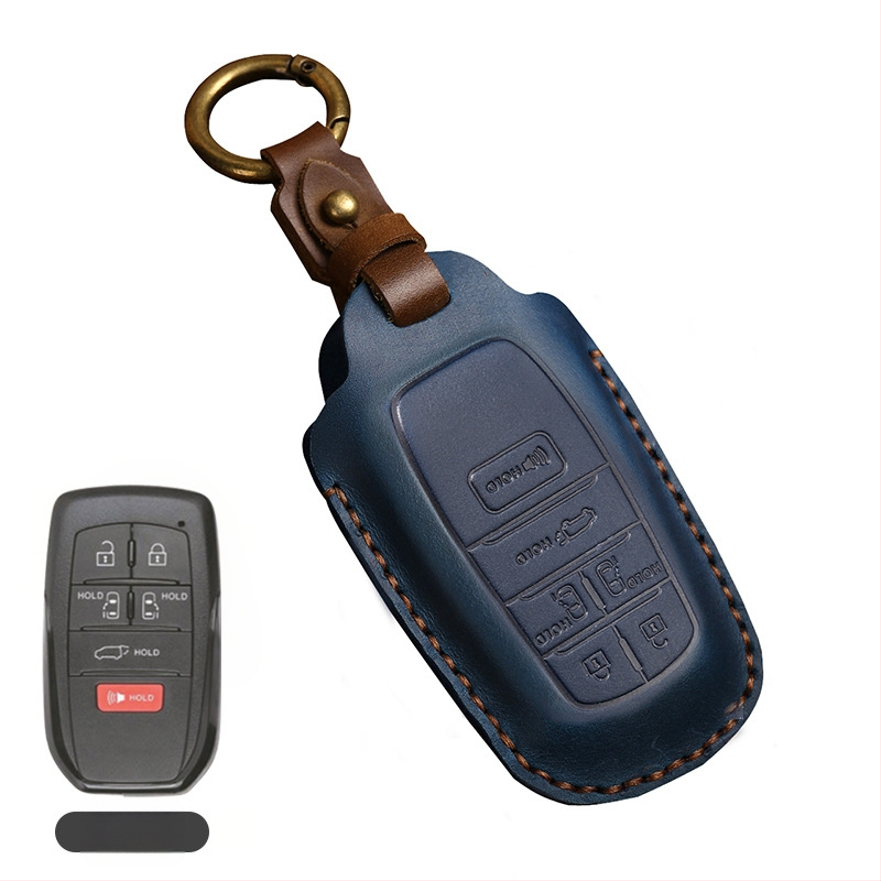 Tangsen husă cheie Toyota din piele de vită, stil retro, cu cataramă