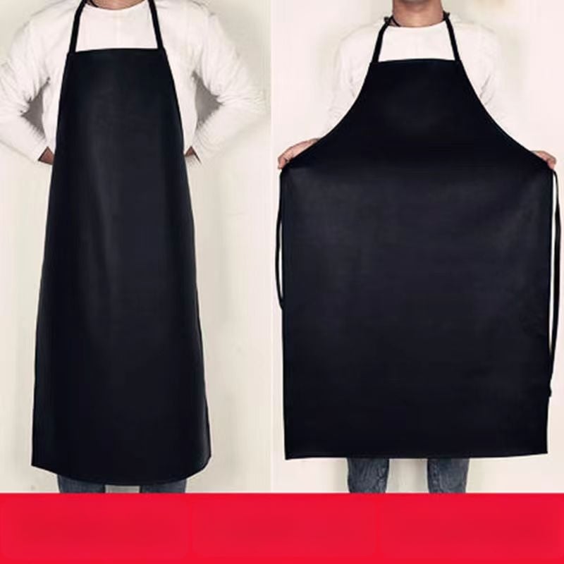 Δερμάτινη ποδιά χωρίς μανίκια με φλίς επένδυση, αδιάβροχη και ανθεκτική στο λίπος, μοντέρνος μινιμαλιστικός σχεδιασμός, μονόχρωμο σχέδιο