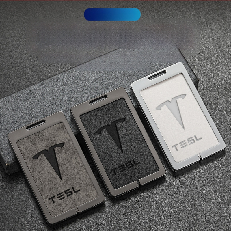 Husă pentru card cheie Tesla Model 3 - aliaj zinc + piele, stil simplu, personalizabil