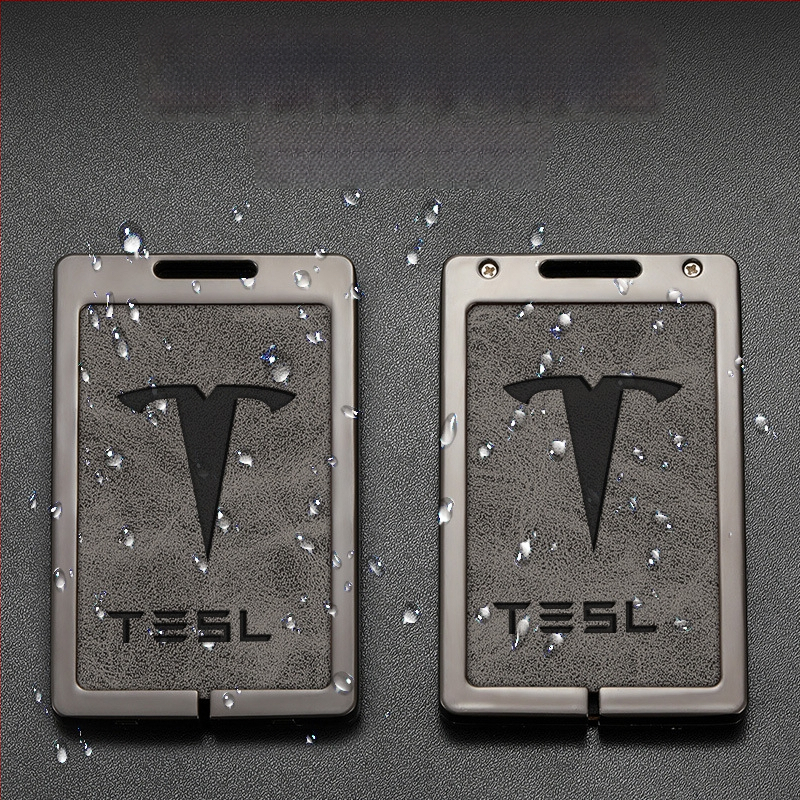 Husă pentru card cheie Tesla Model 3 - aliaj zinc + piele, stil simplu, personalizabil