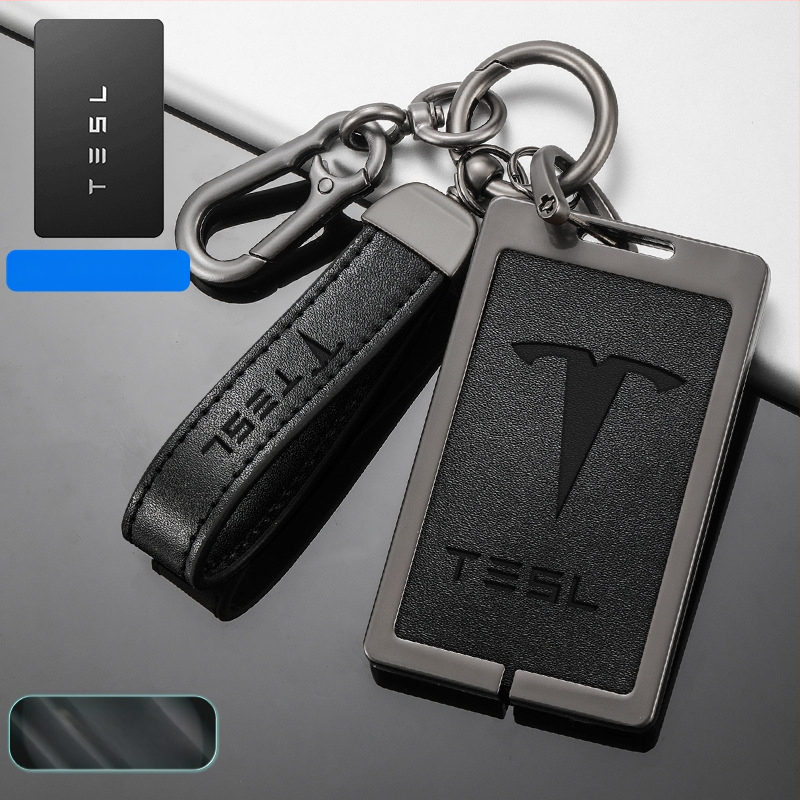 Husă pentru card cheie Tesla Model 3 - aliaj zinc + piele, stil simplu, personalizabil