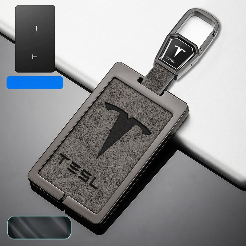 Husă pentru card cheie Tesla Model 3 - aliaj zinc + piele, stil simplu, personalizabil