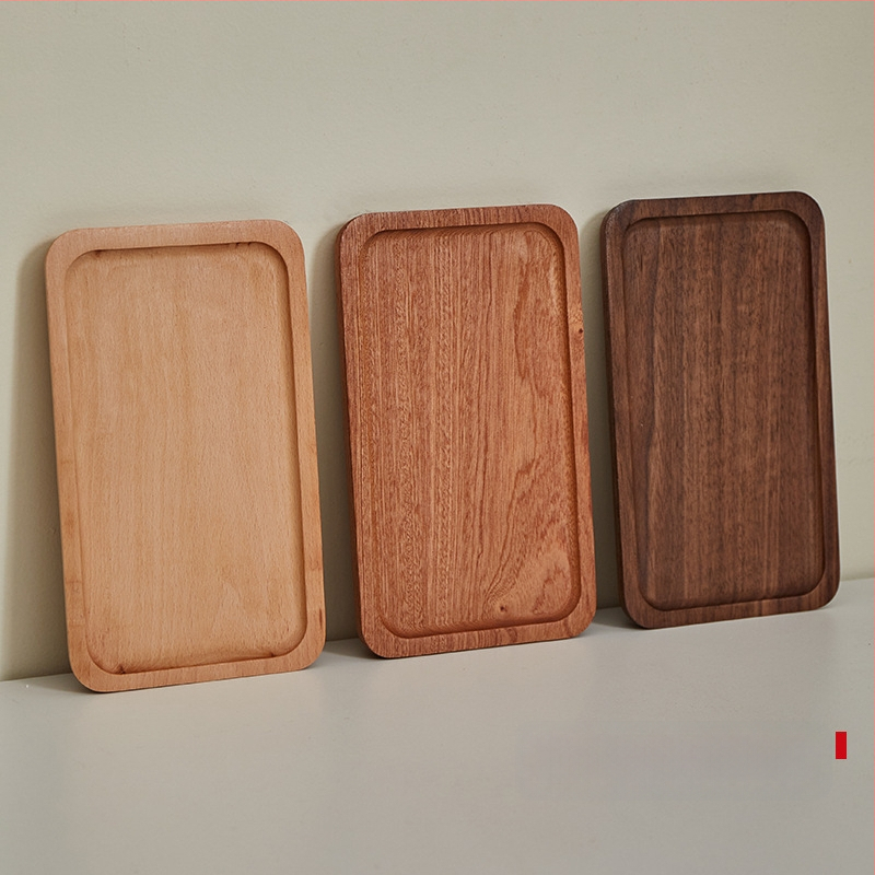 Tava ovală din lemn, stil japonez, masiv, stil modern minimalist, suprafață desenată manual, logo tipărit, personalizabil