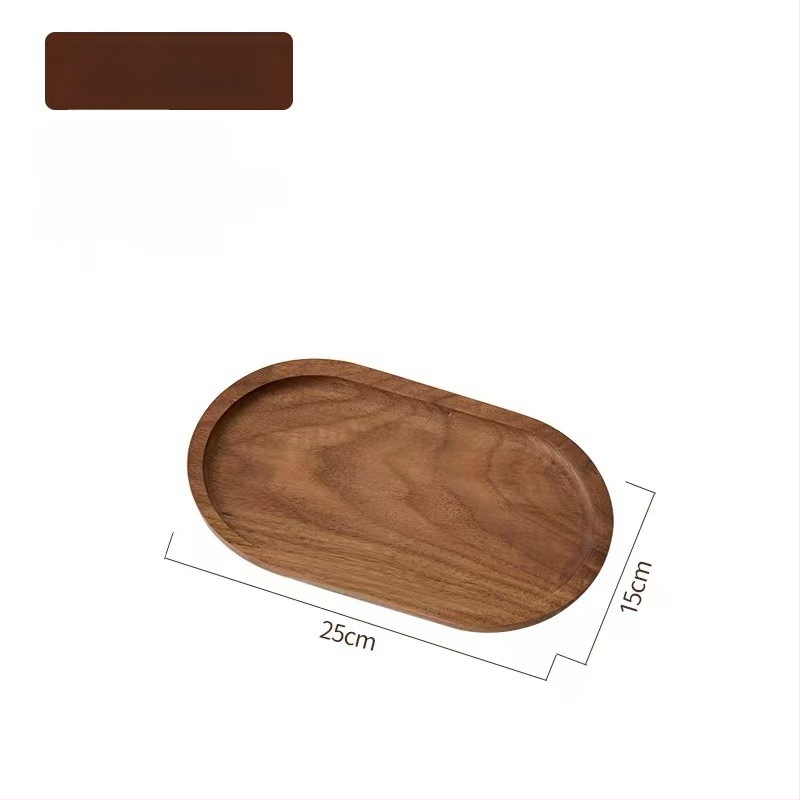 Tava ovală din lemn, stil japonez, masiv, stil modern minimalist, suprafață desenată manual, logo tipărit, personalizabil