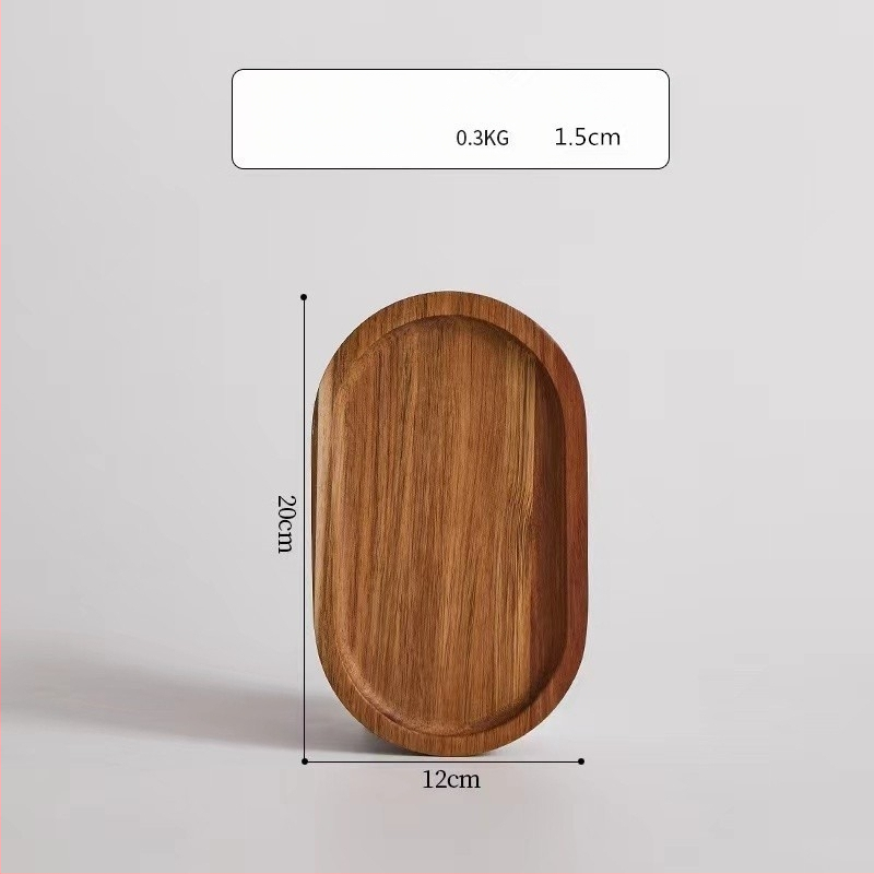 Tava ovală din lemn, stil japonez, masiv, stil modern minimalist, suprafață desenată manual, logo tipărit, personalizabil