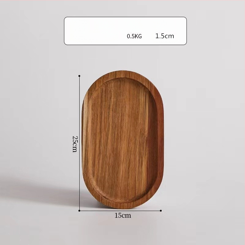 Tava ovală din lemn, stil japonez, masiv, stil modern minimalist, suprafață desenată manual, logo tipărit, personalizabil