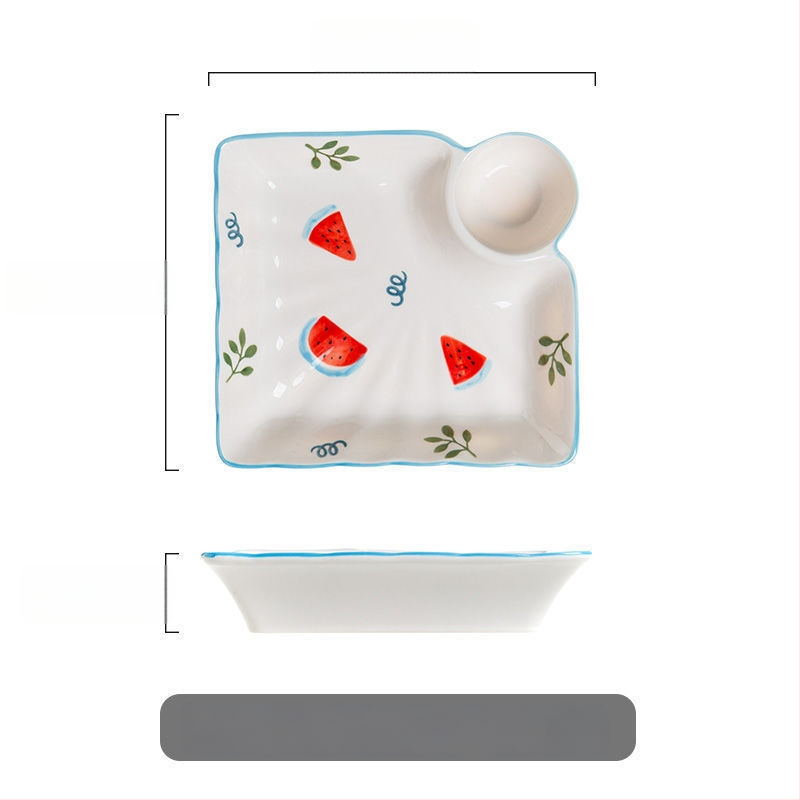 Πορσελάνινη πιατέλα για γεμιστά με διαχωριστικό, χειροποίητα ζωγραφισμένη σε ιαπωνικό στυλ, υλικό: νέο οστό πορσελάνης, δυνατότητα προσθήκης λογότυπου, κατάλληλο δώρο