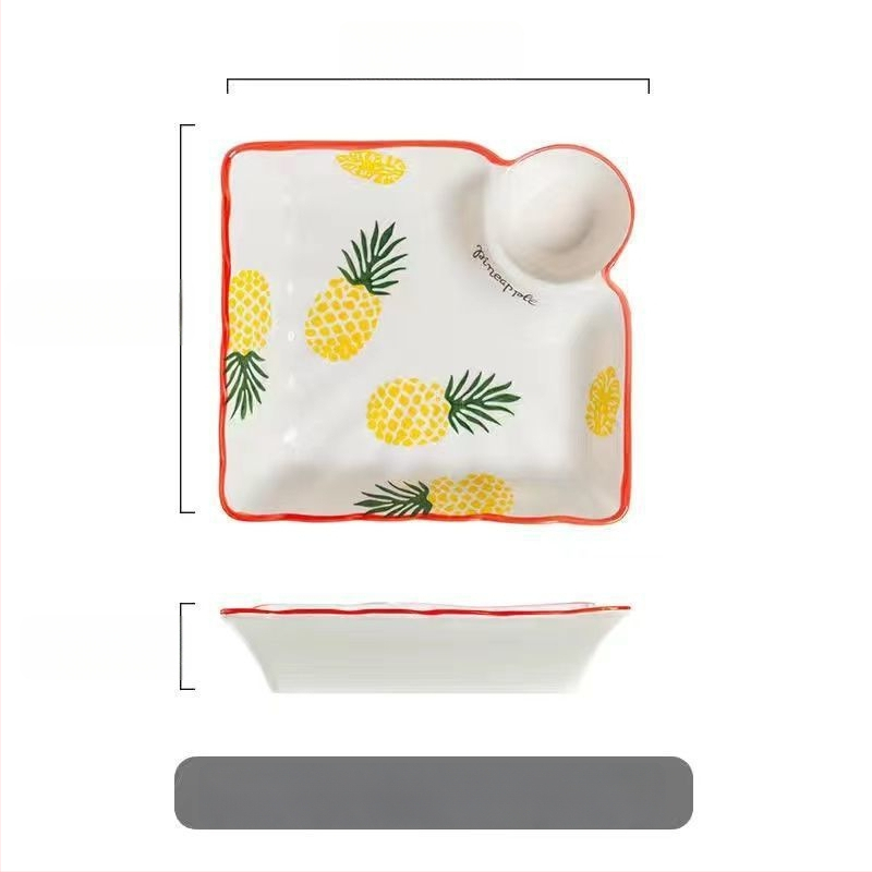 Πορσελάνινη πιατέλα για γεμιστά με διαχωριστικό, χειροποίητα ζωγραφισμένη σε ιαπωνικό στυλ, υλικό: νέο οστό πορσελάνης, δυνατότητα προσθήκης λογότυπου, κατάλληλο δώρο