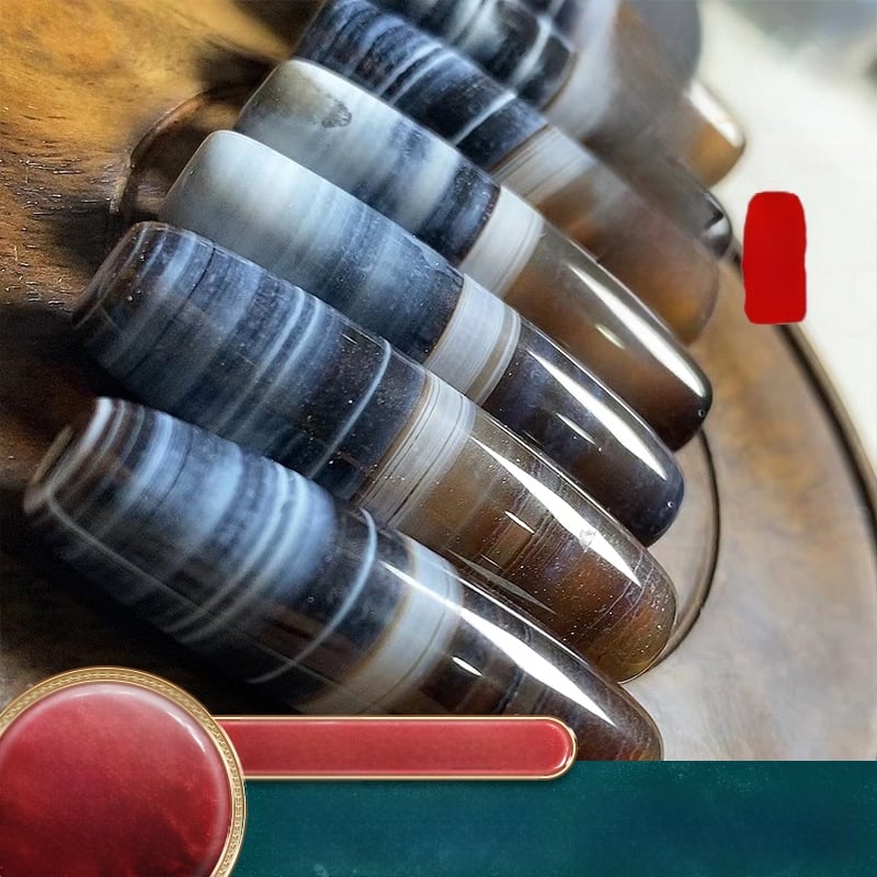 Dabas zīda ahāta kulons ar pūķa motīvu – brīvās pērlītes, amatnieka dāvana Xiaoguo Agate