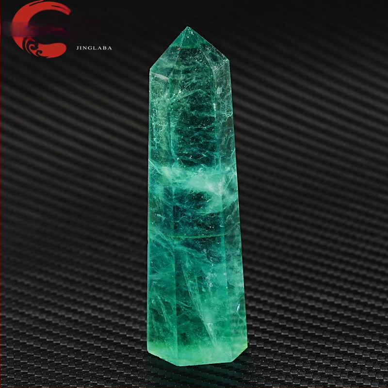 Εξάγωνος πρίσμα φθοριτης κρύσταλλος – ενεργειακή στήλη, μονό ακμή, χειροποίητο διακοσμητικό δείγμα ορυκτών