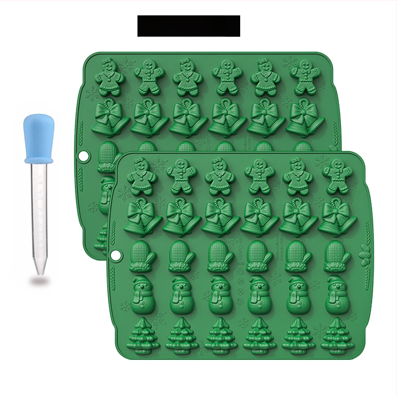 Forma de copt din silicon pentru Crăciun – set de 5 forme cu formă neregulată, pentru ciocolată, bomboane și fursecuri