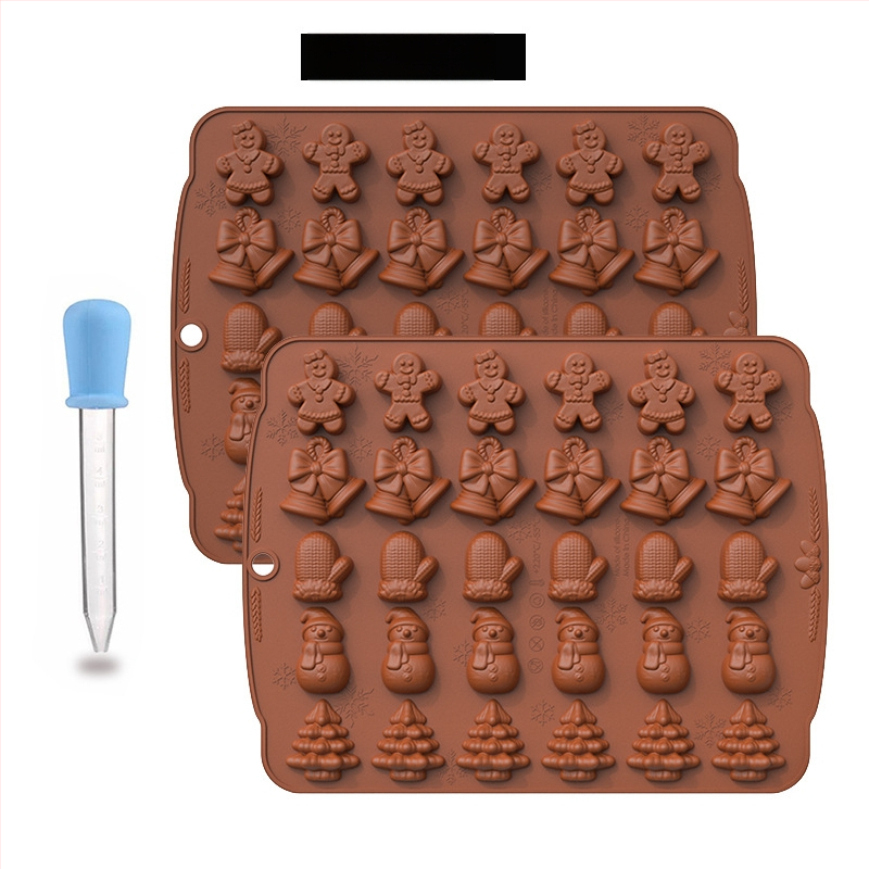 Forma de copt din silicon pentru Crăciun – set de 5 forme cu formă neregulată, pentru ciocolată, bomboane și fursecuri