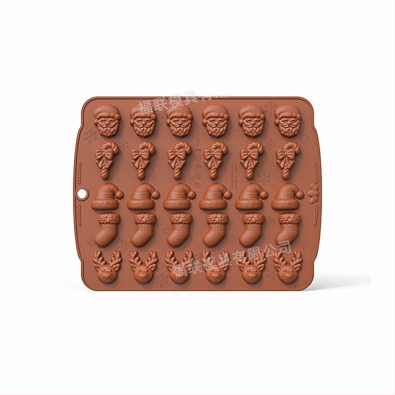 Forma de copt din silicon pentru Crăciun – set de 5 forme cu formă neregulată, pentru ciocolată, bomboane și fursecuri