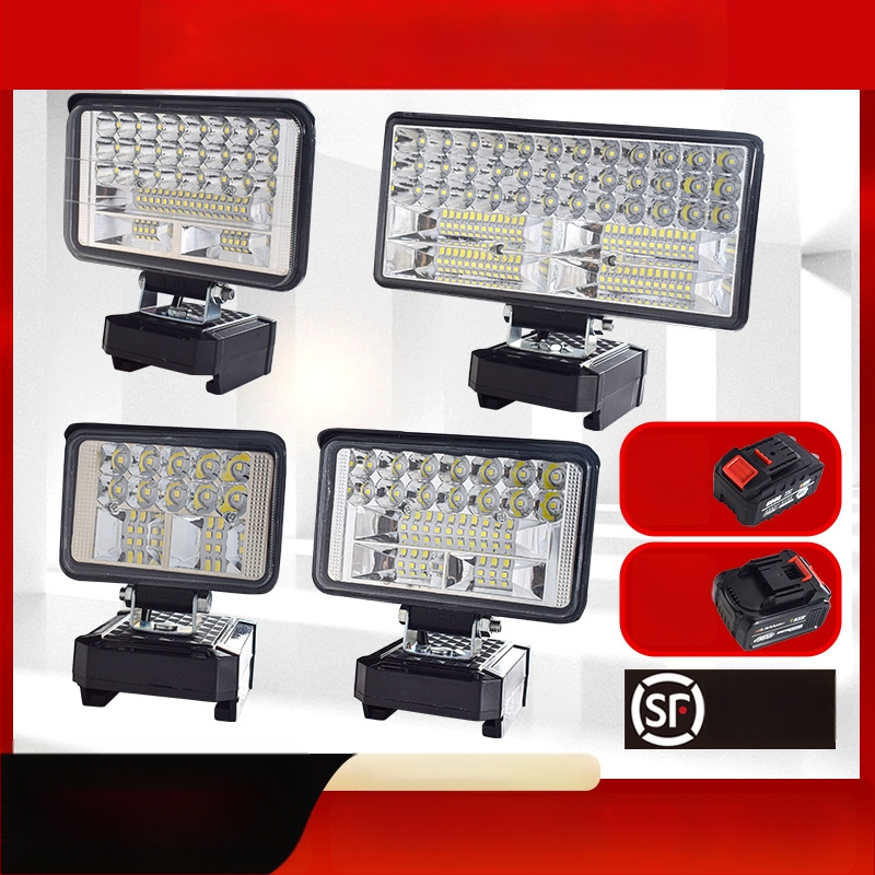 LED darbojo darbo lemputė su ličio baterija – universal, 100W, 12–80V, 5000K, LED tarnavimo laikas 5000 h, aliuminio ir plastiko korpusas