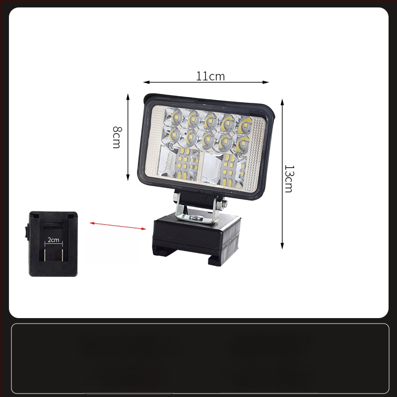 LED darbojo darbo lemputė su ličio baterija – universal, 100W, 12–80V, 5000K, LED tarnavimo laikas 5000 h, aliuminio ir plastiko korpusas