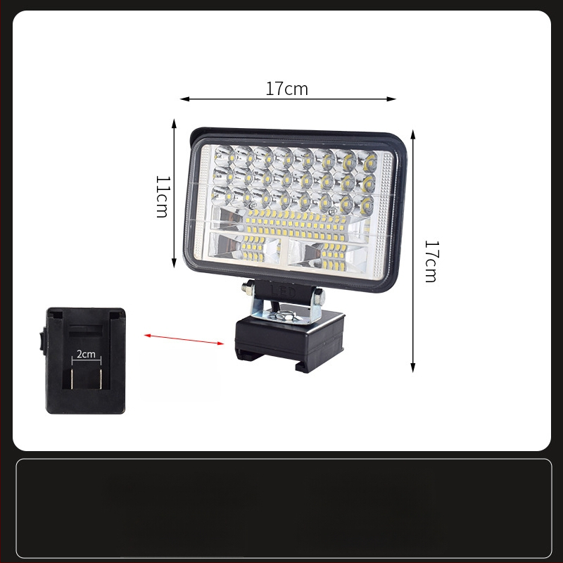 LED darbojo darbo lemputė su ličio baterija – universal, 100W, 12–80V, 5000K, LED tarnavimo laikas 5000 h, aliuminio ir plastiko korpusas