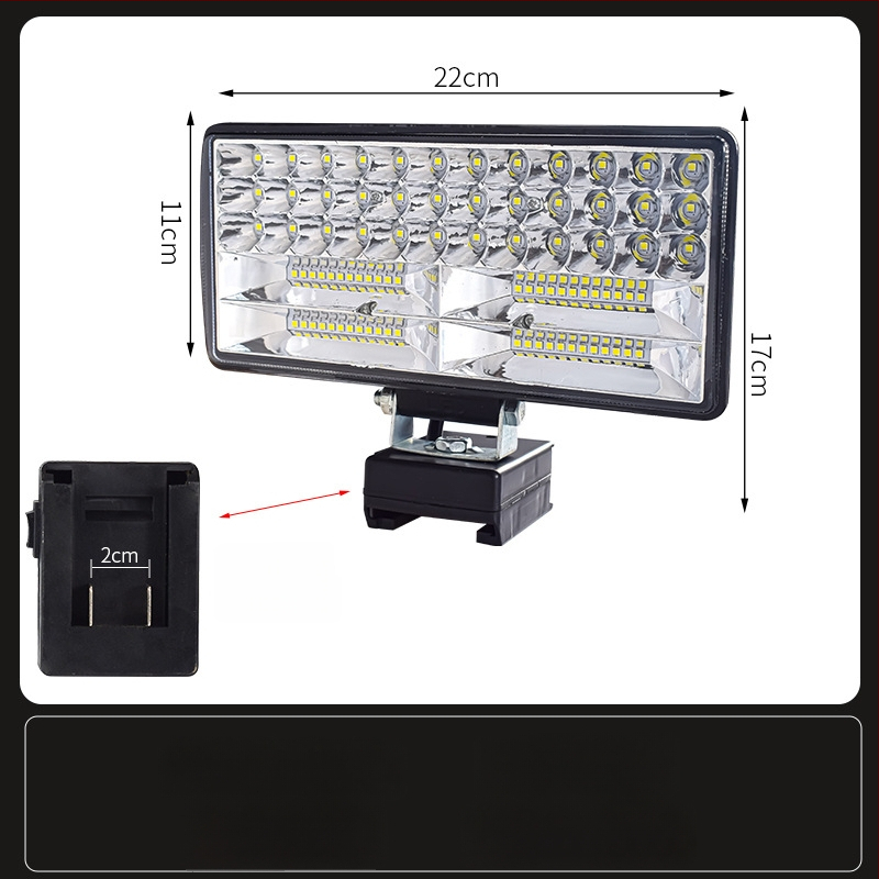 LED darbojo darbo lemputė su ličio baterija – universal, 100W, 12–80V, 5000K, LED tarnavimo laikas 5000 h, aliuminio ir plastiko korpusas