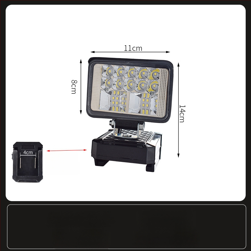 LED darbojo darbo lemputė su ličio baterija – universal, 100W, 12–80V, 5000K, LED tarnavimo laikas 5000 h, aliuminio ir plastiko korpusas