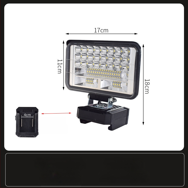 LED darbojo darbo lemputė su ličio baterija – universal, 100W, 12–80V, 5000K, LED tarnavimo laikas 5000 h, aliuminio ir plastiko korpusas